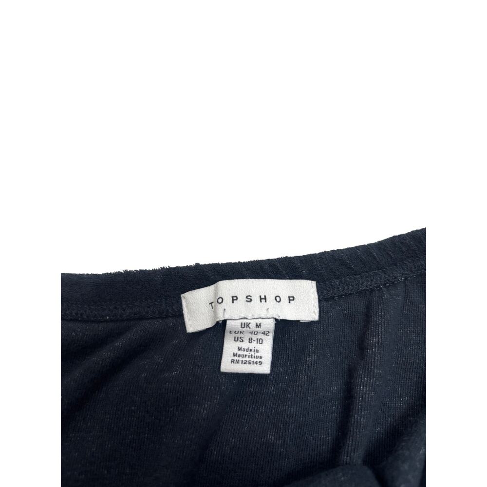 Topshop Terrycloth Tubetop Romper 🖤 Black Soft Loungewear • Size M - Picture 2 of 2